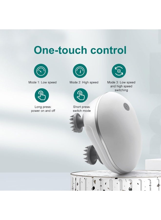 Smart Scalp Massager for Men Women, Handheld Cat Dog Pet Head Massager with 3 Speeds, Waterproof Massager for Soothing Muscles Joints, Hair Growth & Stress Relax - Image 4